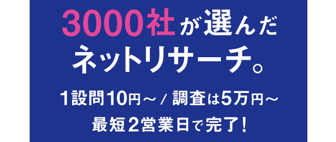 アンケート調査が5万円～&最短2営業日で完了！