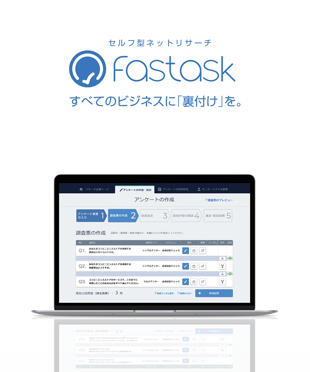 セルフ型ネットリサーチ Fastask(ファストアスク) イメージ